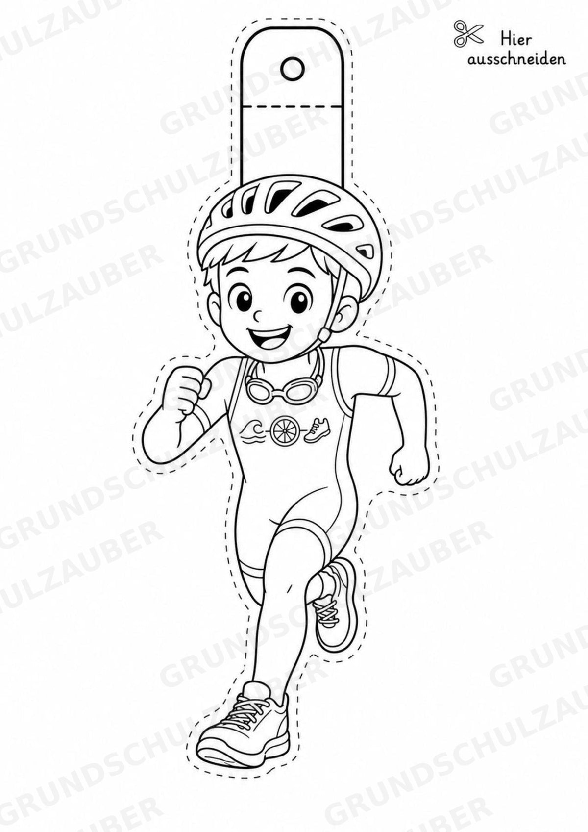 Triathlon – Fensterdeko – Basteln – Ausmalbild – Ausschneiden – 15 Vorlagen – Materialseite 4