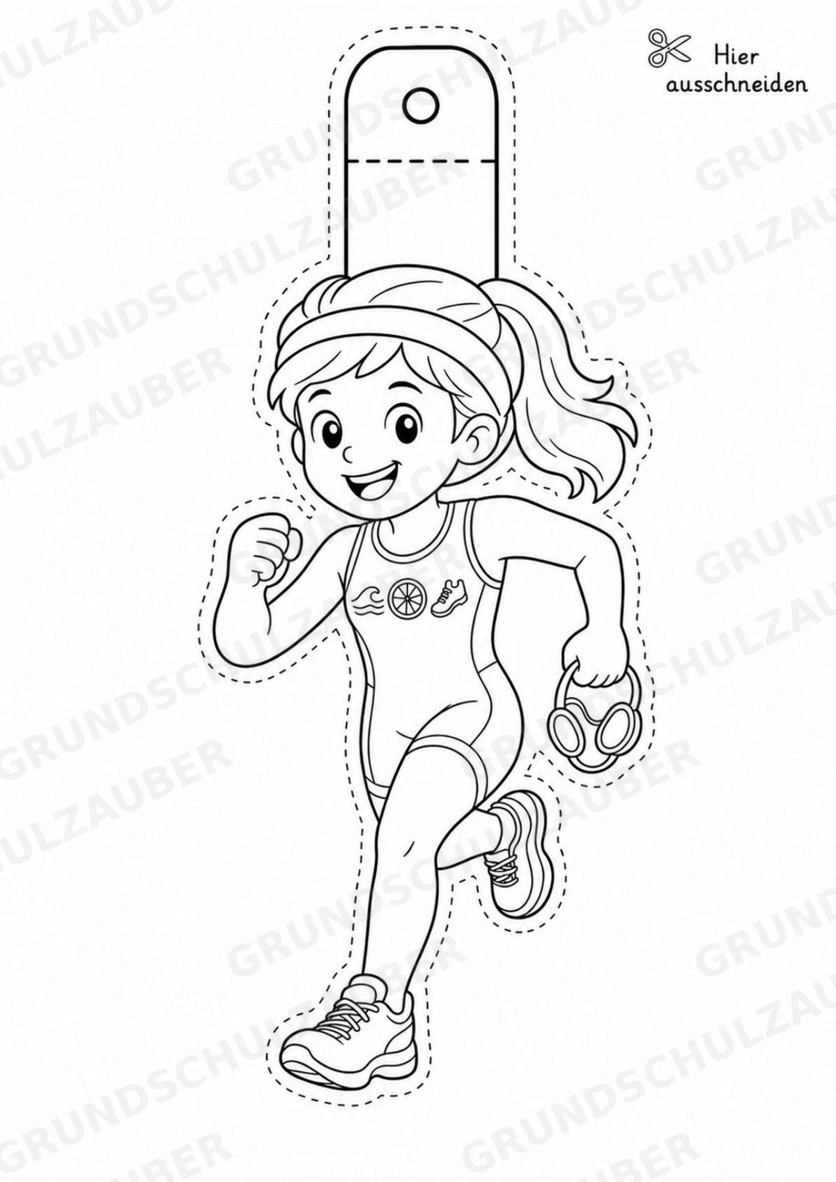Triathlon – Fensterdeko – Basteln – Ausmalbild – Ausschneiden – 15 Vorlagen – Materialseite 7