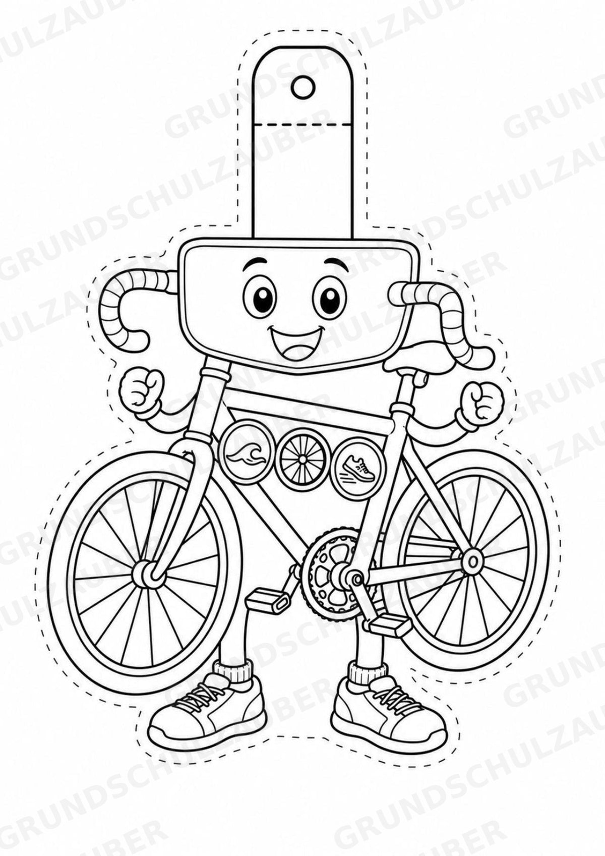 Triathlon – Fensterdeko – Basteln – Ausmalbild – Ausschneiden – 15 Vorlagen – Materialseite 11