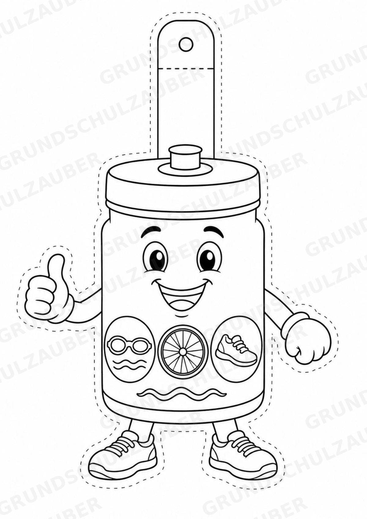 Triathlon – Fensterdeko – Basteln – Ausmalbild – Ausschneiden – 15 Vorlagen – Materialseite 13