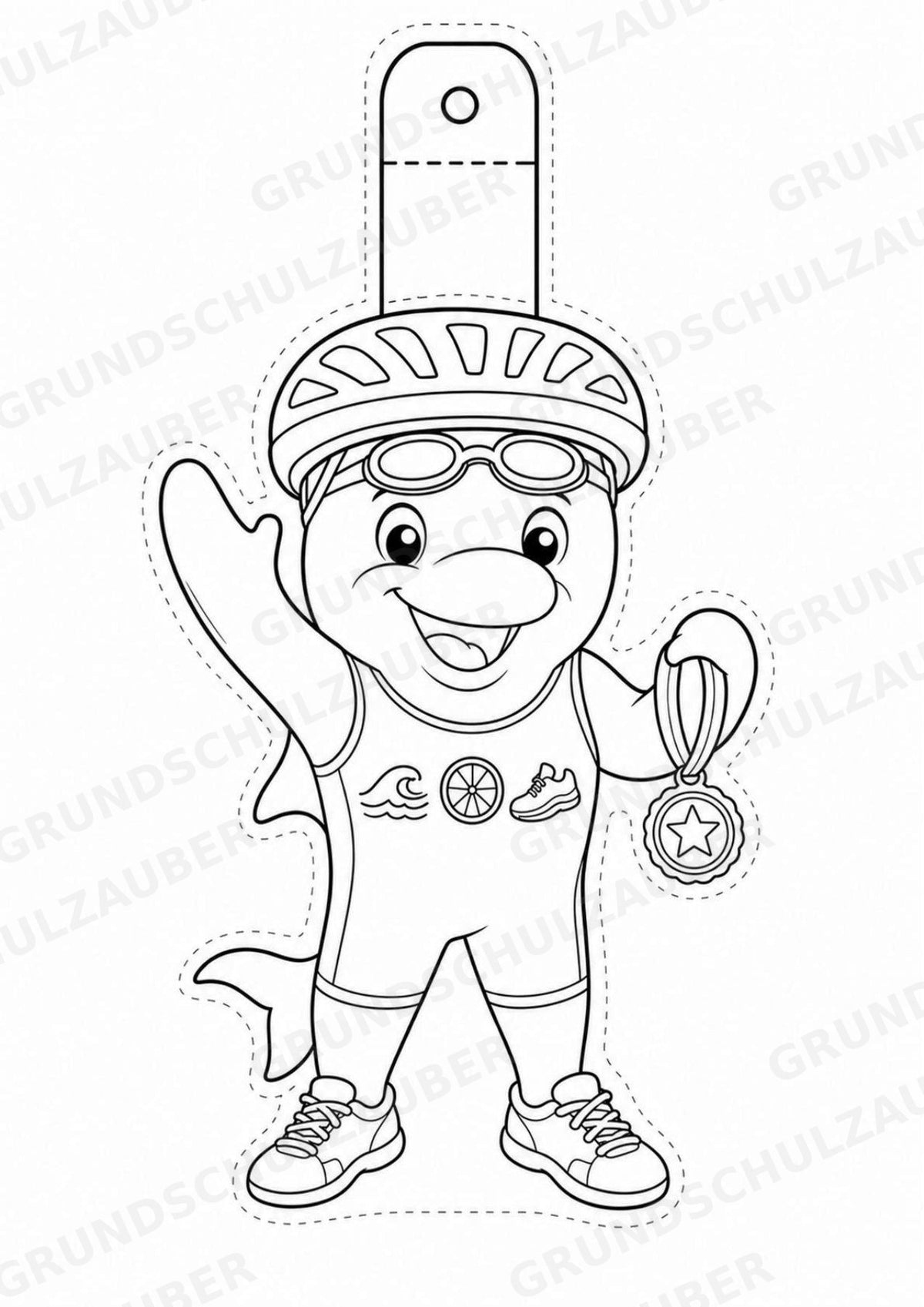 Triathlon – Fensterdeko – Basteln – Ausmalbild – Ausschneiden – 15 Vorlagen – Materialseite 15