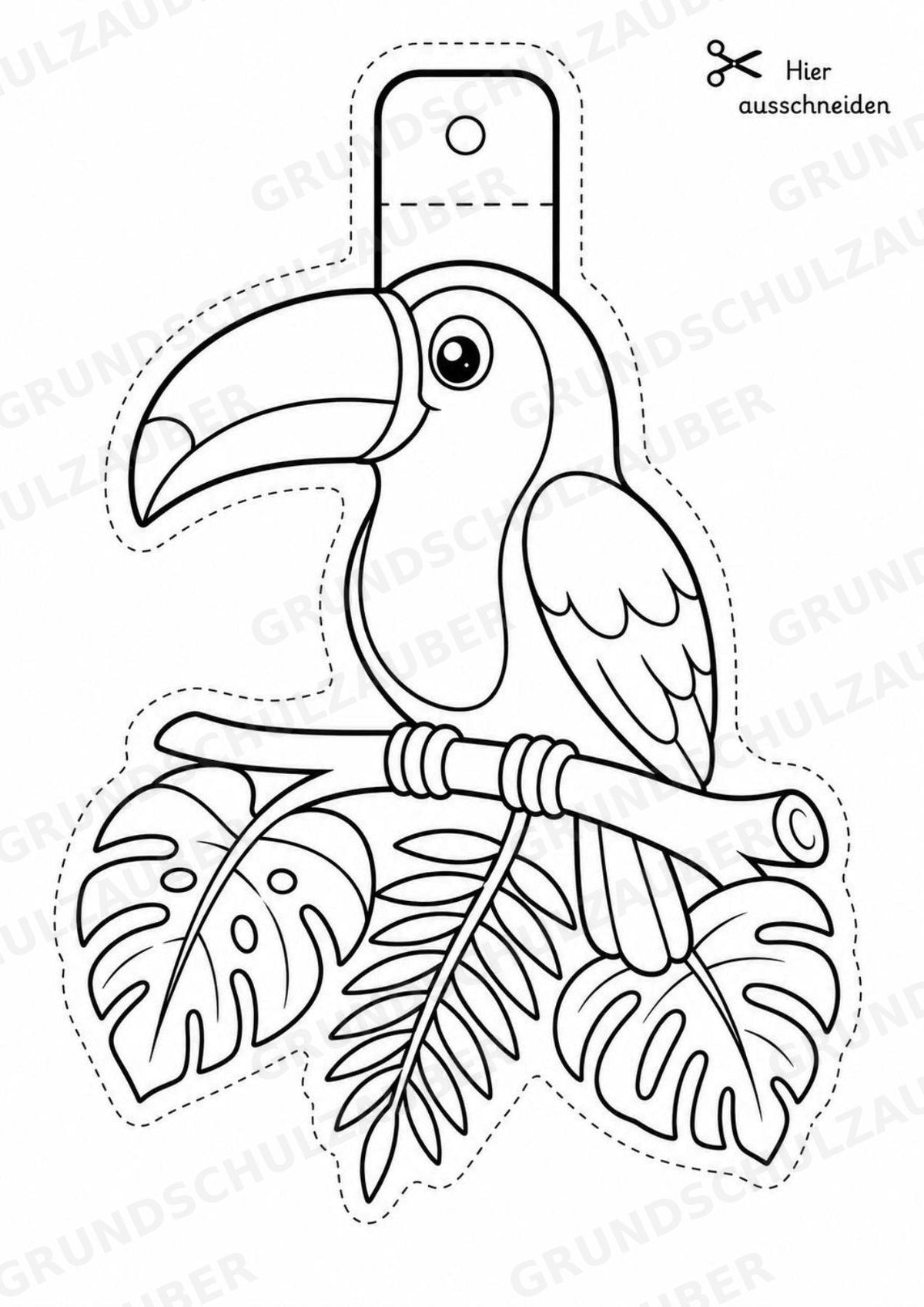 Tropischer Regenwald – Fensterdeko – Basteln – Ausmalbild – Ausschneiden – 15 Vorlagen – Materialseite 2