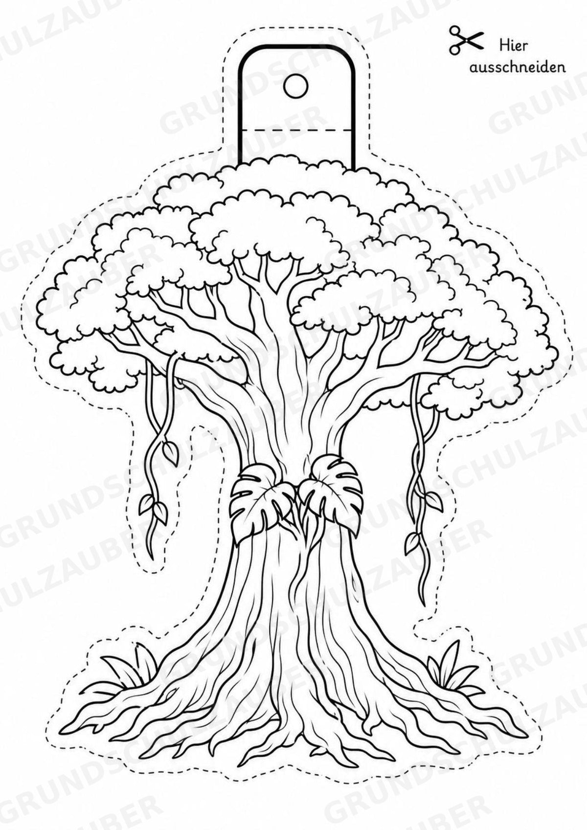 Tropischer Regenwald – Fensterdeko – Basteln – Ausmalbild – Ausschneiden – 15 Vorlagen – Materialseite 11