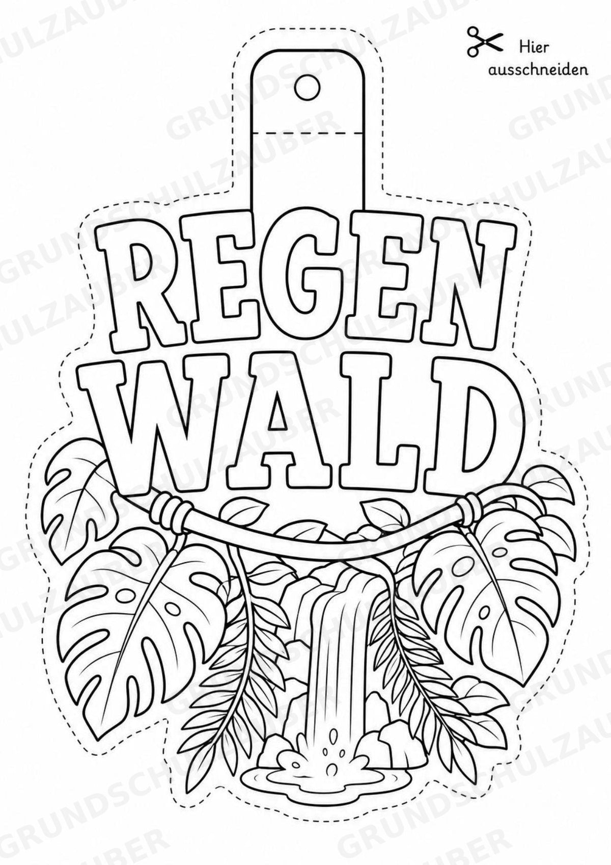 Tropischer Regenwald – Fensterdeko – Basteln – Ausmalbild – Ausschneiden – 15 Vorlagen – Materialseite 16