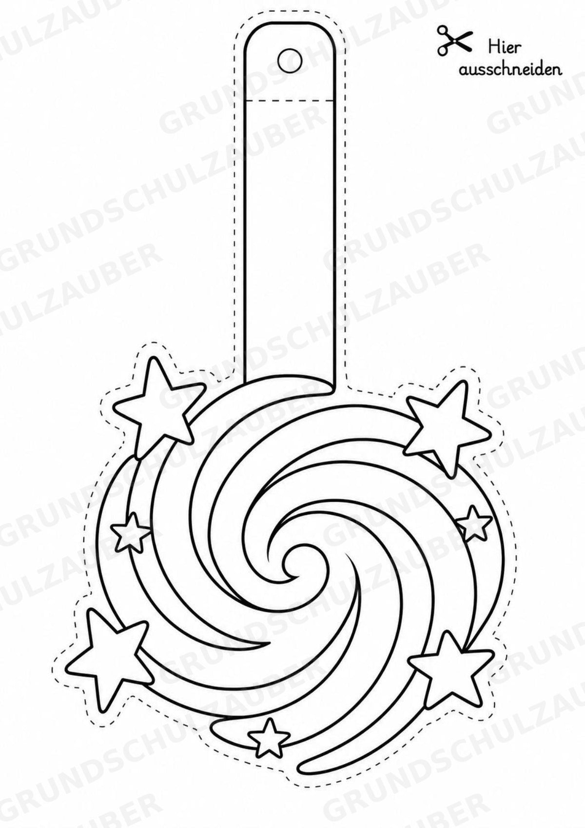 Universum – Fensterdeko – Basteln – Ausmalbild – Ausschneiden – 15 Vorlagen – Materialseite 13