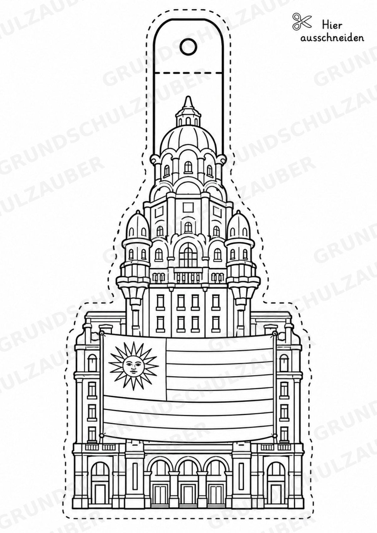 Uruguay – Fensterdeko – Basteln – Ausmalbild – Ausschneiden – 15 Vorlagen – Materialseite 5
