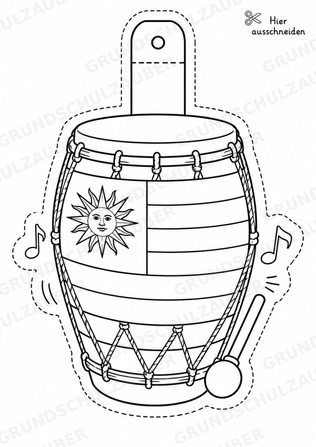Uruguay – Fensterdeko – Basteln – Ausmalbild – Ausschneiden – 15 Vorlagen – Materialseite 7