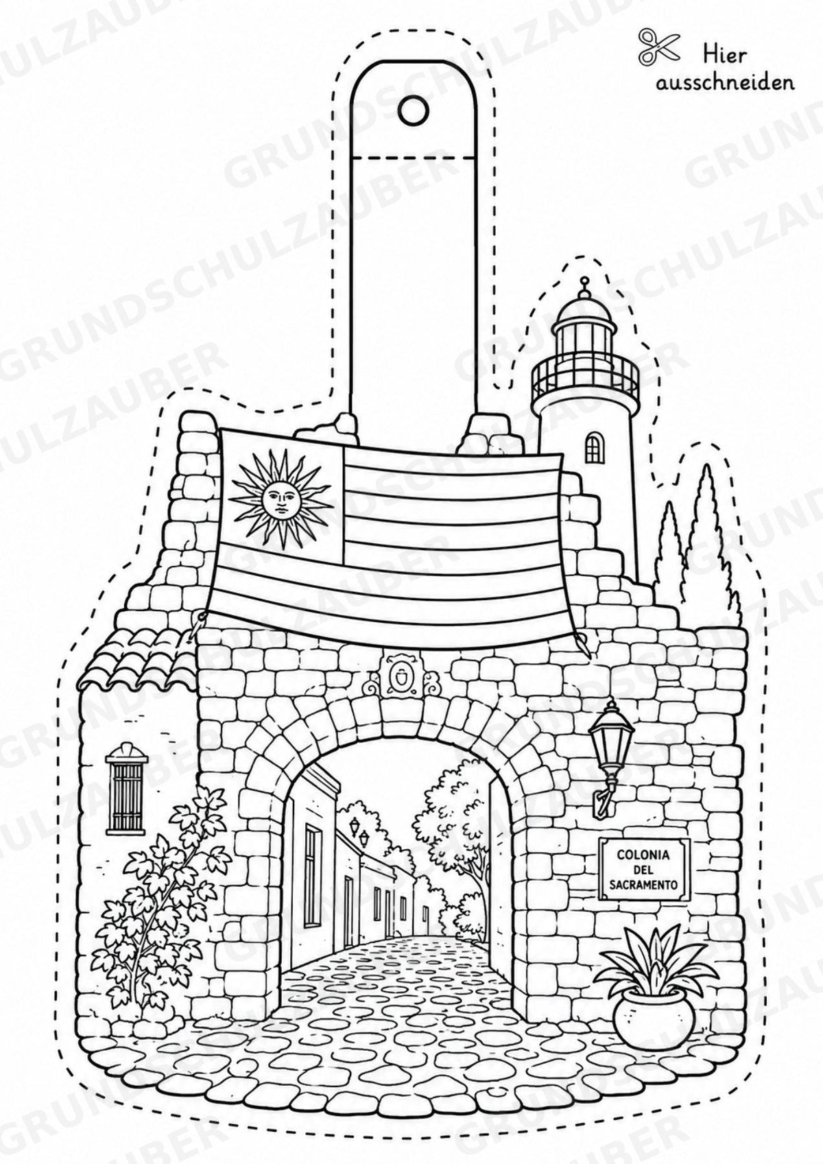 Uruguay – Fensterdeko – Basteln – Ausmalbild – Ausschneiden – 15 Vorlagen – Materialseite 12