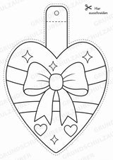 Valentinstag – Fensterdeko – Basteln – Ausmalbild – Ausschneiden – 15 Vorlagen – Materialseite 2