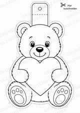 Valentinstag – Fensterdeko – Basteln – Ausmalbild – Ausschneiden – 15 Vorlagen – Materialseite 4