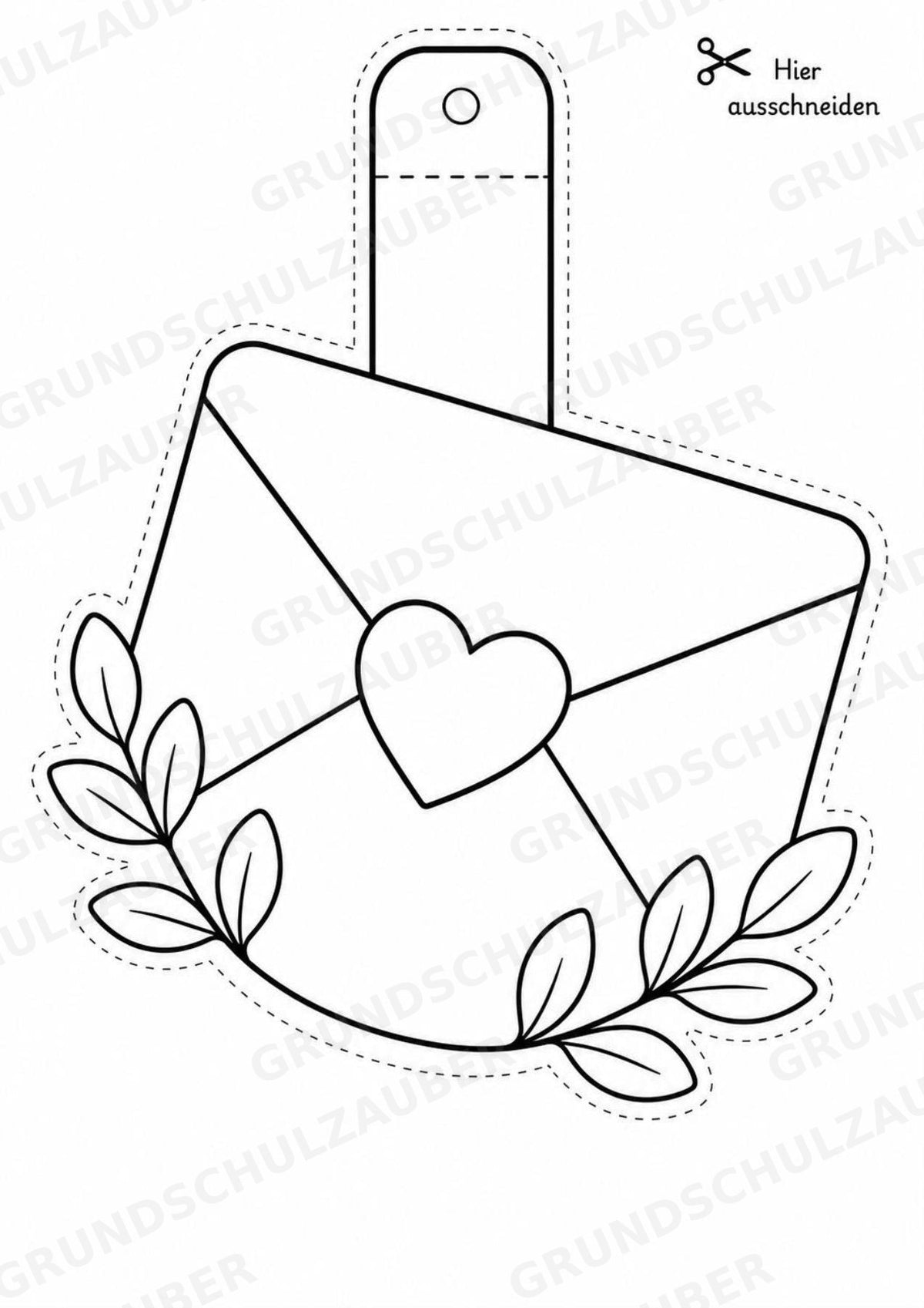 Valentinstag – Fensterdeko – Basteln – Ausmalbild – Ausschneiden – 15 Vorlagen – Materialseite 5