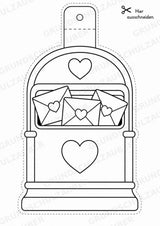 Valentinstag – Fensterdeko – Basteln – Ausmalbild – Ausschneiden – 15 Vorlagen – Materialseite 11