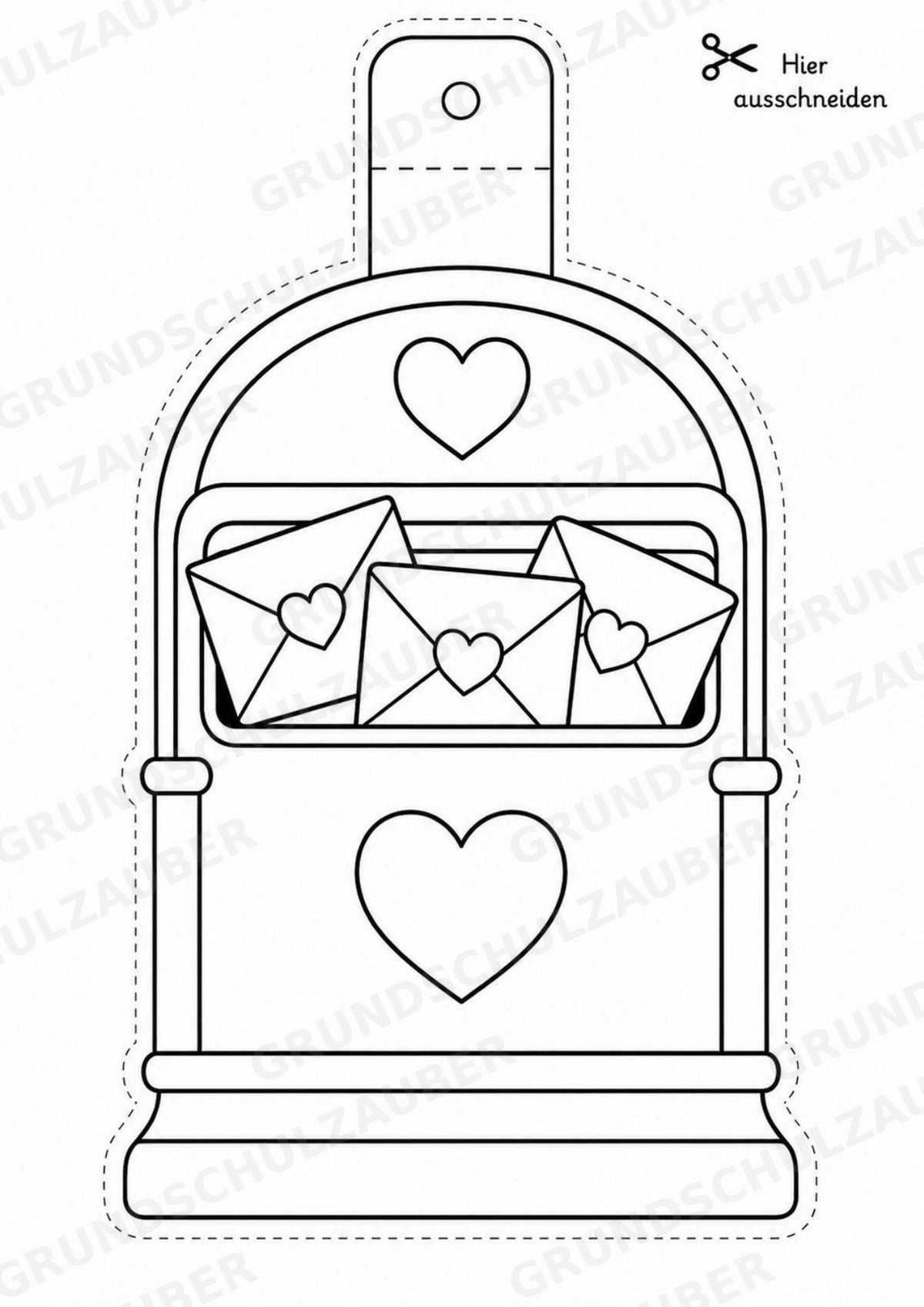 Valentinstag – Fensterdeko – Basteln – Ausmalbild – Ausschneiden – 15 Vorlagen – Materialseite 11