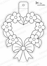 Valentinstag – Fensterdeko – Basteln – Ausmalbild – Ausschneiden – 15 Vorlagen – Materialseite 12
