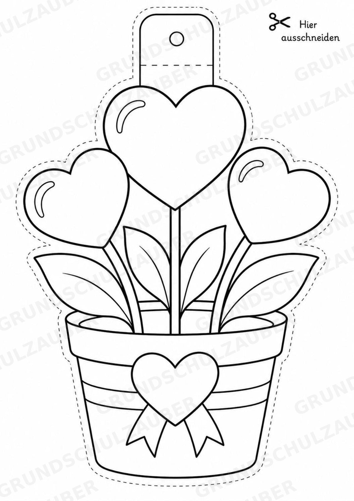 Valentinstag – Fensterdeko – Basteln – Ausmalbild – Ausschneiden – 15 Vorlagen – Materialseite 16