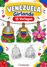 Venezuela – Fensterdeko – Basteln – Ausmalbild – Ausschneiden – 15 Vorlagen – Cover