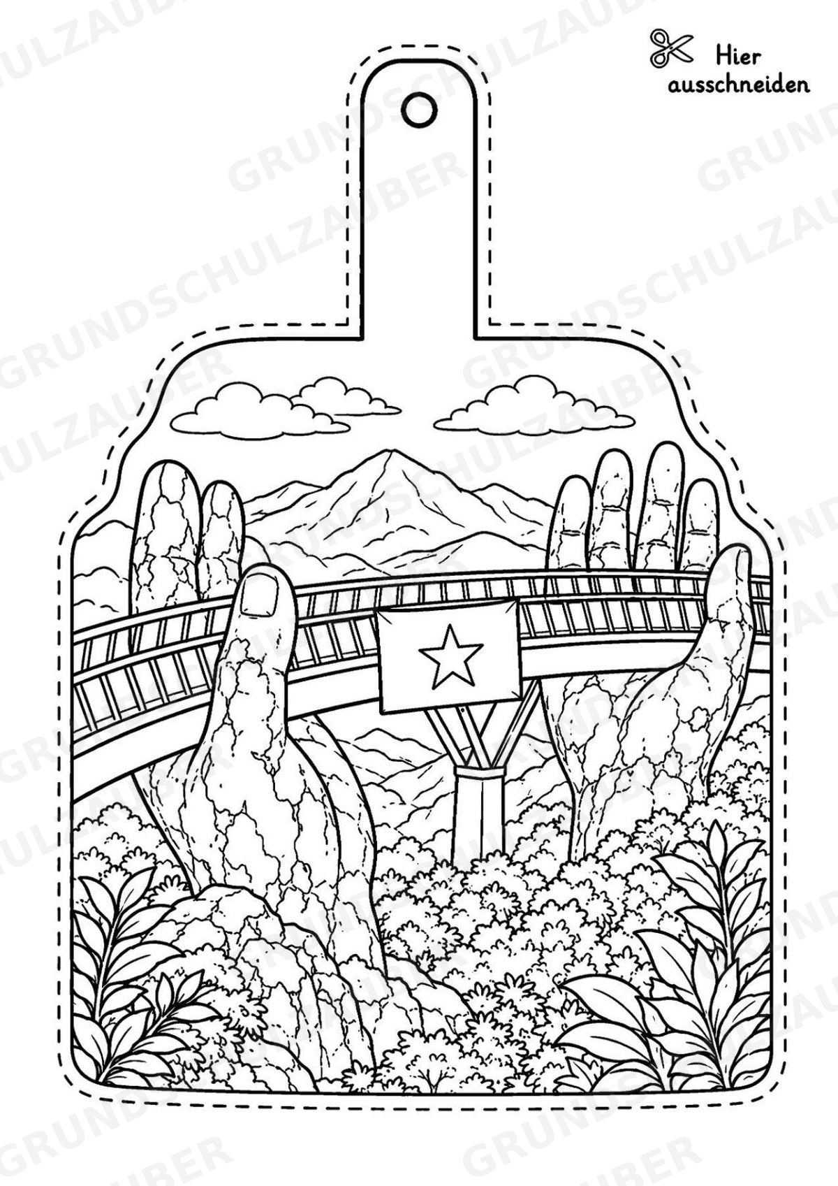 Vietnam – Fensterdeko – Basteln – Ausmalbild – Ausschneiden – 15 Vorlagen – Materialseite 8
