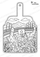 Vietnam – Fensterdeko – Basteln – Ausmalbild – Ausschneiden – 15 Vorlagen – Materialseite 8