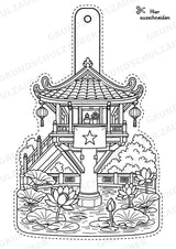 Vietnam – Fensterdeko – Basteln – Ausmalbild – Ausschneiden – 15 Vorlagen – Materialseite 9