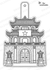 Vietnam – Fensterdeko – Basteln – Ausmalbild – Ausschneiden – 15 Vorlagen – Materialseite 10