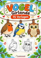 Vogel – Fensterdeko – Basteln – Ausmalbild – Ausschneiden – 15 Vorlagen – Cover