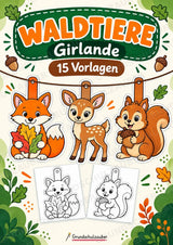 Waldtiere – Fensterdeko – Basteln – Ausmalbild – Ausschneiden – 15 Vorlagen – Cover