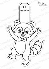 Waschbär – Fensterdeko – Basteln – Ausmalbild – Ausschneiden – 15 Vorlagen – Materialseite 5