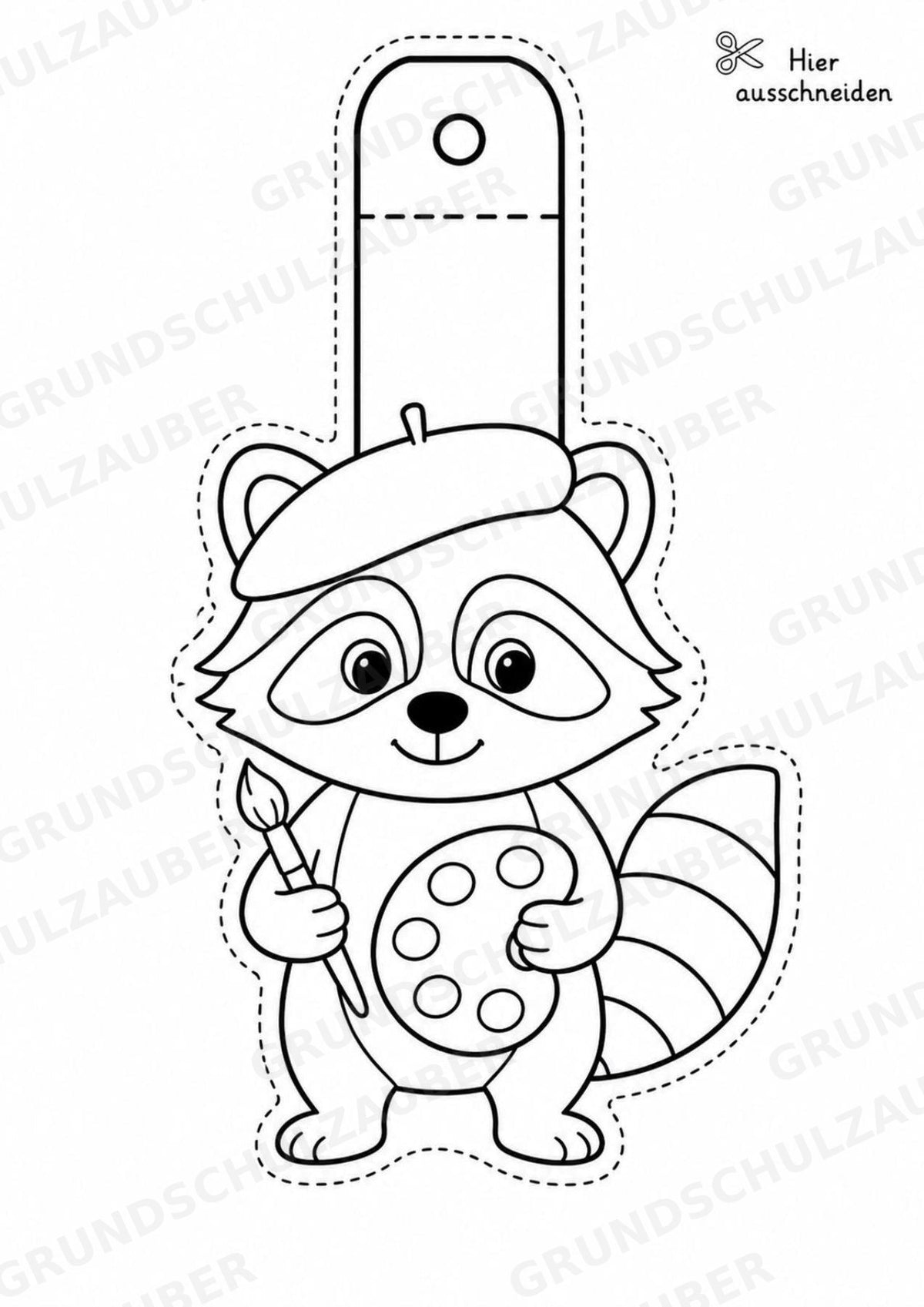 Waschbär – Fensterdeko – Basteln – Ausmalbild – Ausschneiden – 15 Vorlagen – Materialseite 6