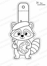 Waschbär – Fensterdeko – Basteln – Ausmalbild – Ausschneiden – 15 Vorlagen – Materialseite 6