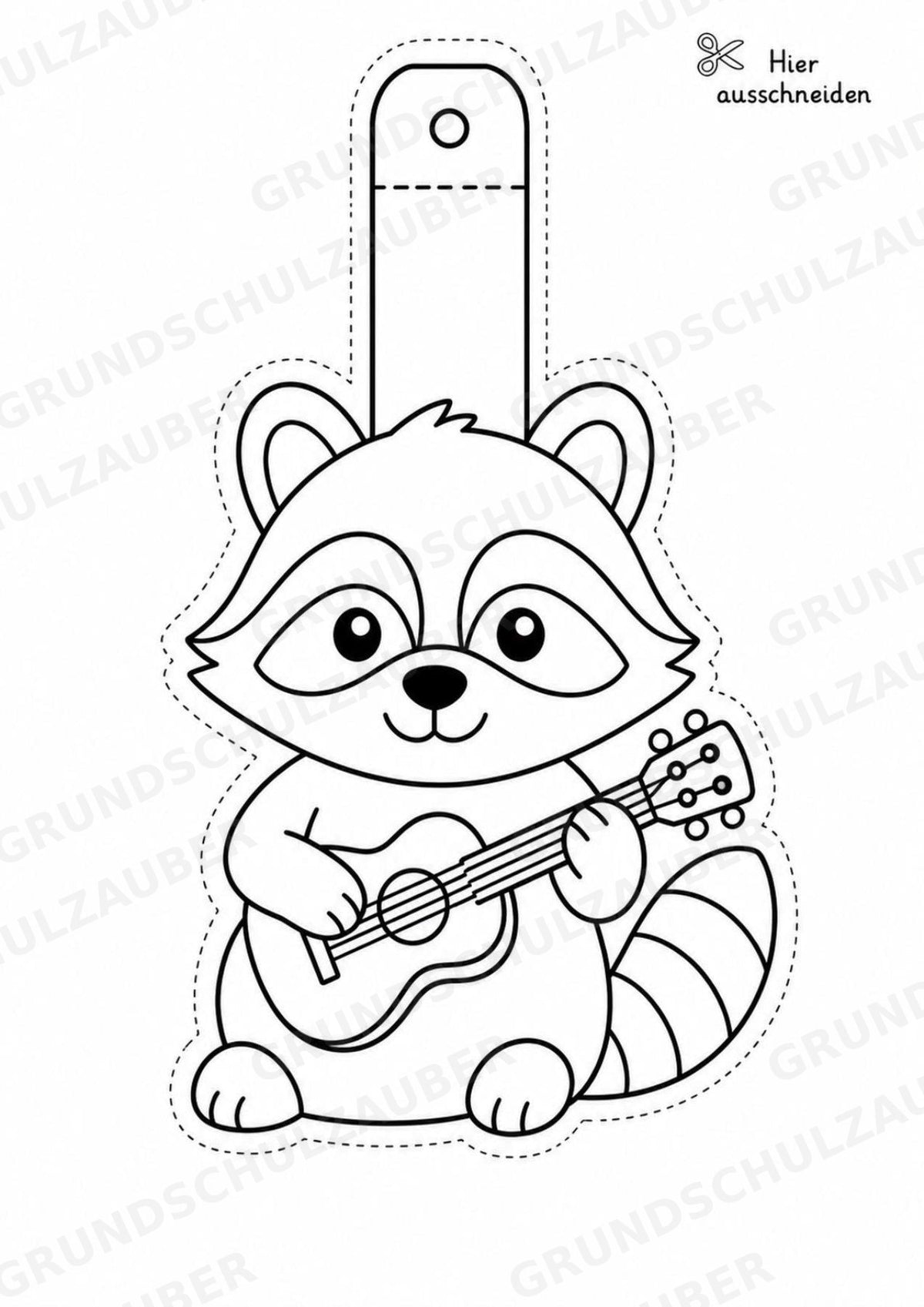 Waschbär – Fensterdeko – Basteln – Ausmalbild – Ausschneiden – 15 Vorlagen – Materialseite 7