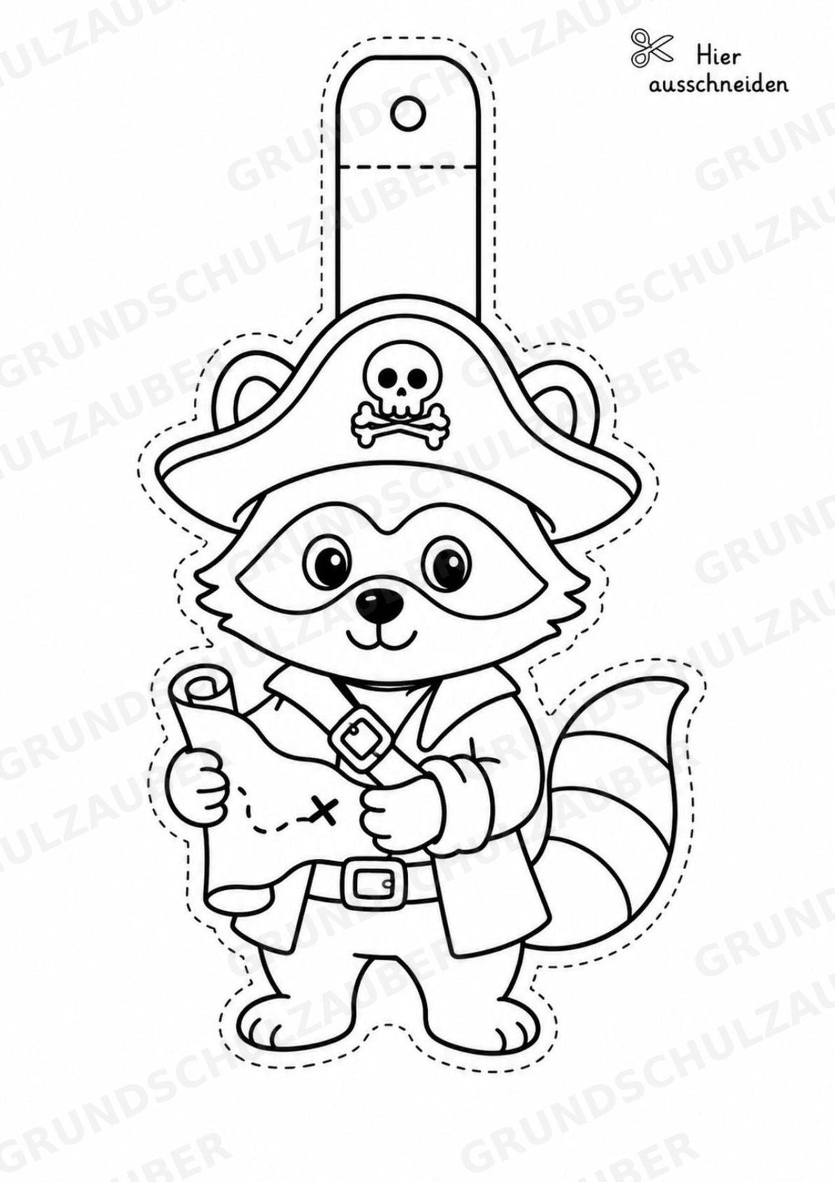 Waschbär – Fensterdeko – Basteln – Ausmalbild – Ausschneiden – 15 Vorlagen – Materialseite 11
