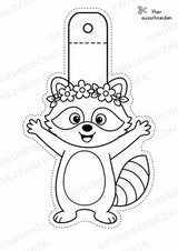 Waschbär – Fensterdeko – Basteln – Ausmalbild – Ausschneiden – 15 Vorlagen – Materialseite 12