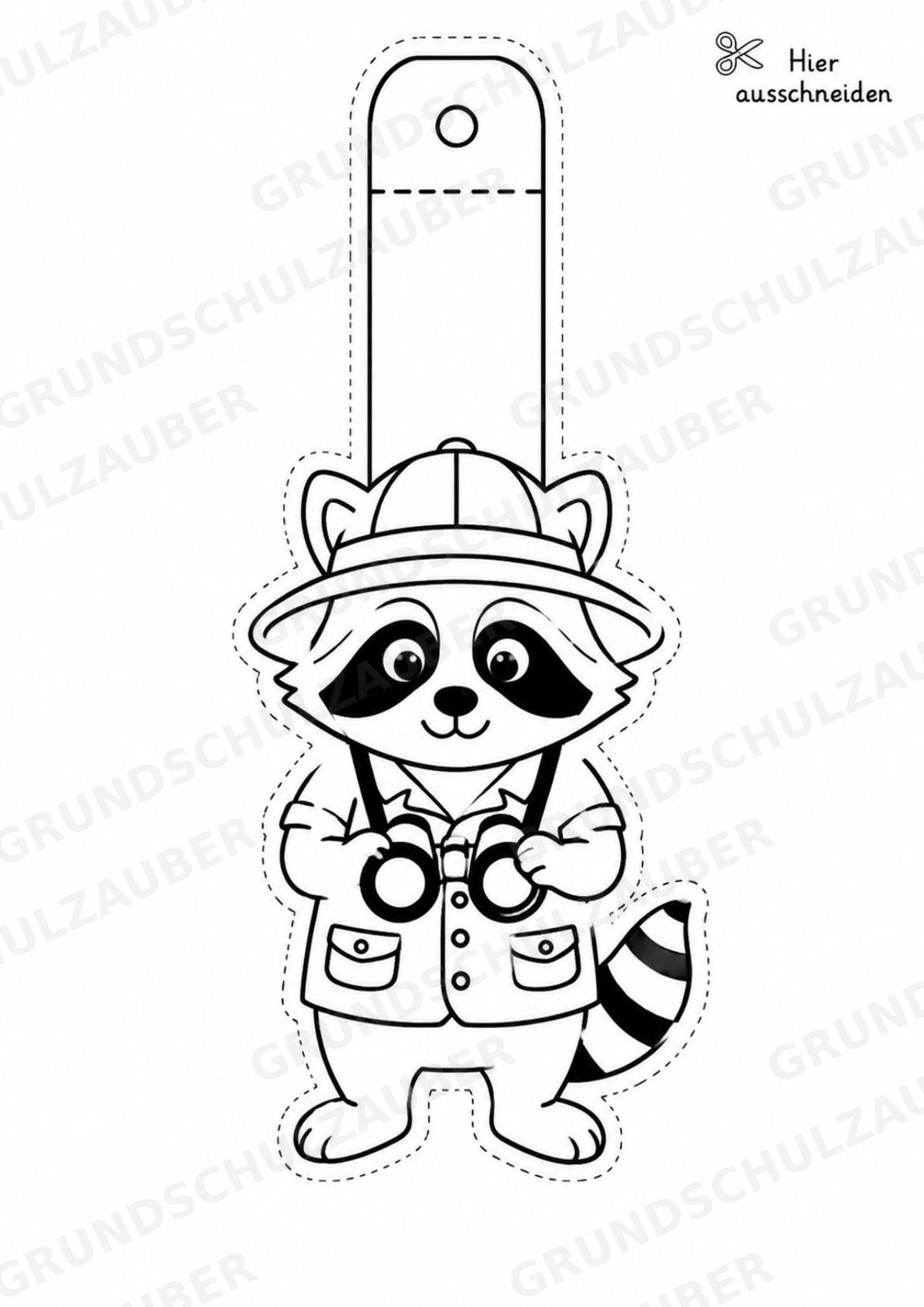 Waschbär – Fensterdeko – Basteln – Ausmalbild – Ausschneiden – 15 Vorlagen – Materialseite 15