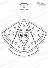 Wassermelone – Fensterdeko – Basteln – Ausmalbild – Ausschneiden – 15 Vorlagen – Materialseite 5