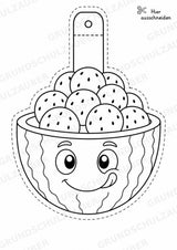Wassermelone – Fensterdeko – Basteln – Ausmalbild – Ausschneiden – 15 Vorlagen – Materialseite 6