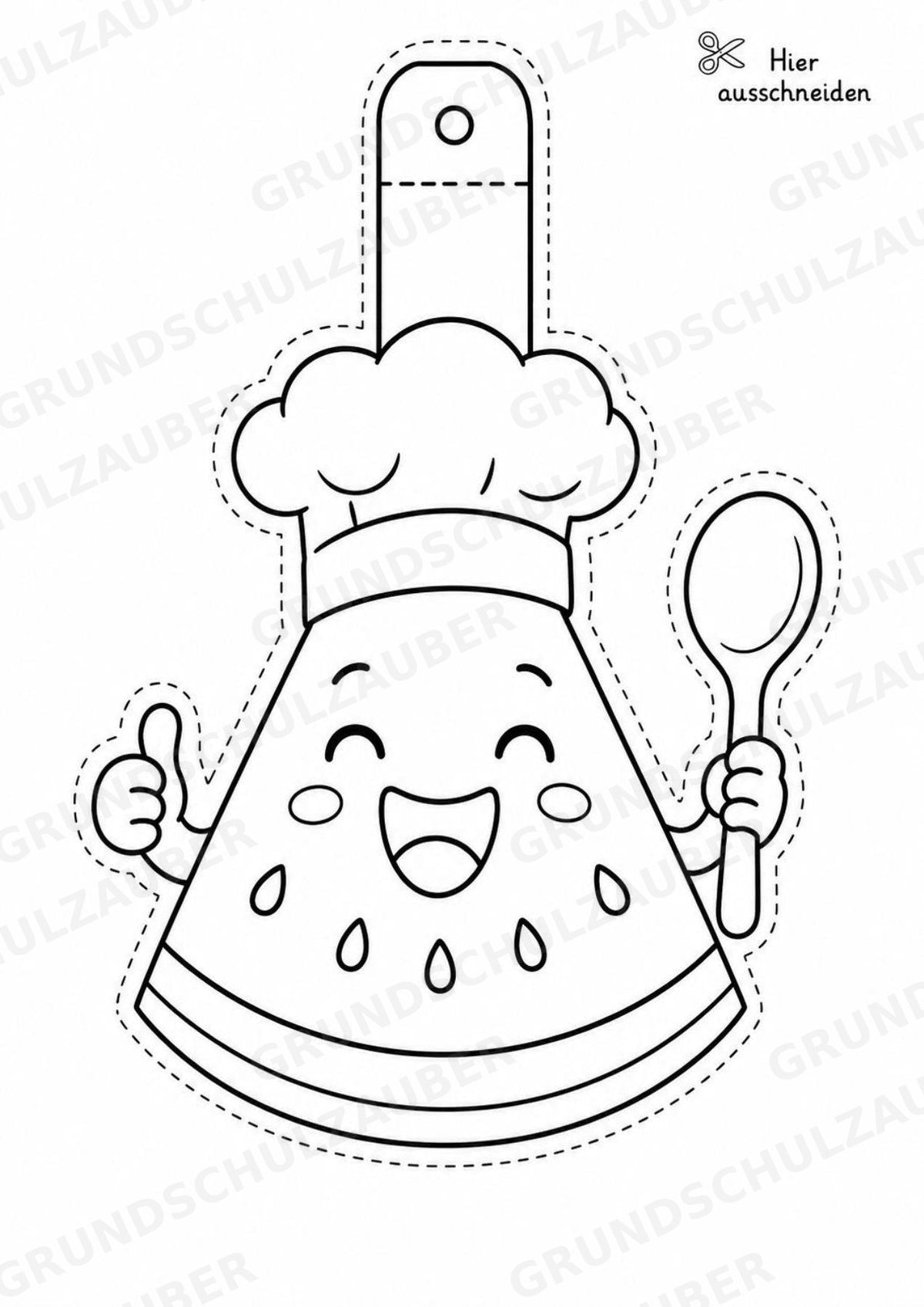 Wassermelone – Fensterdeko – Basteln – Ausmalbild – Ausschneiden – 15 Vorlagen – Materialseite 7