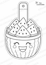 Wassermelone – Fensterdeko – Basteln – Ausmalbild – Ausschneiden – 15 Vorlagen – Materialseite 8