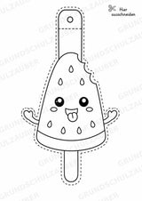 Wassermelone – Fensterdeko – Basteln – Ausmalbild – Ausschneiden – 15 Vorlagen – Materialseite 10