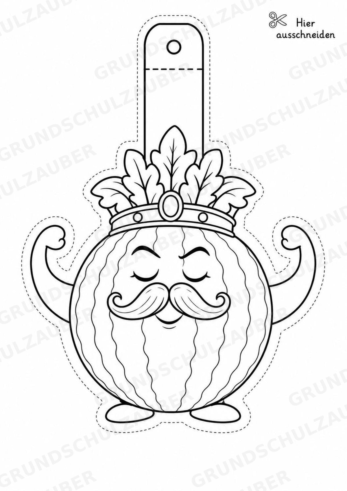 Wassermelone – Fensterdeko – Basteln – Ausmalbild – Ausschneiden – 15 Vorlagen – Materialseite 12