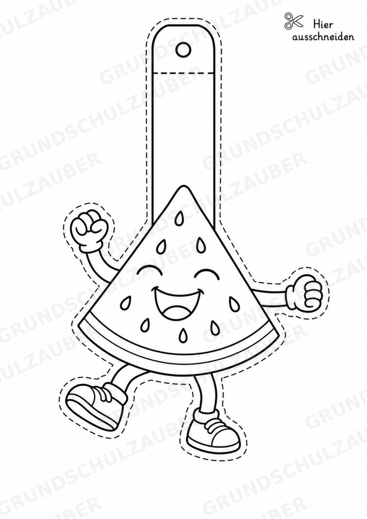 Wassermelone – Fensterdeko – Basteln – Ausmalbild – Ausschneiden – 15 Vorlagen – Materialseite 13