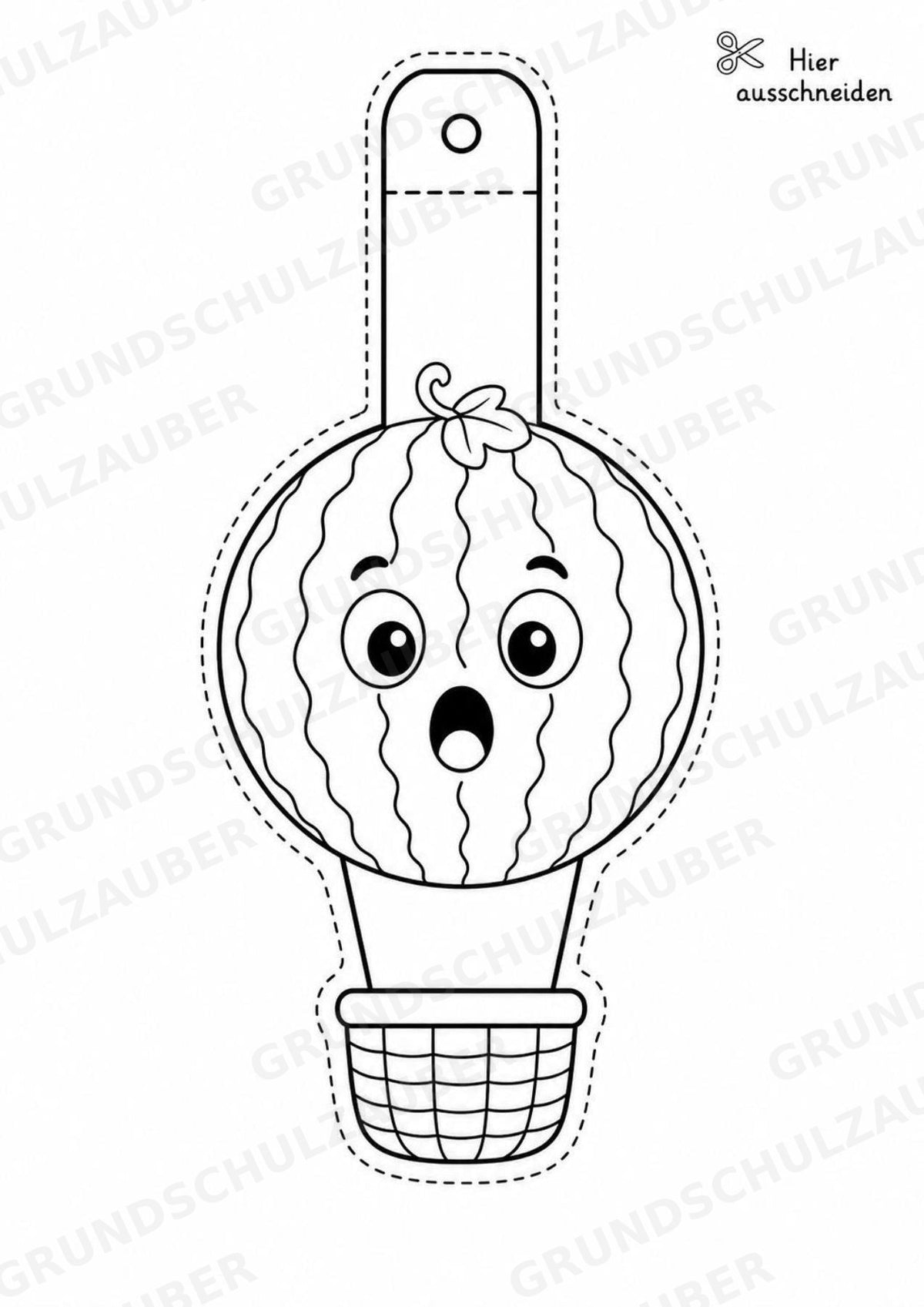 Wassermelone – Fensterdeko – Basteln – Ausmalbild – Ausschneiden – 15 Vorlagen – Materialseite 14