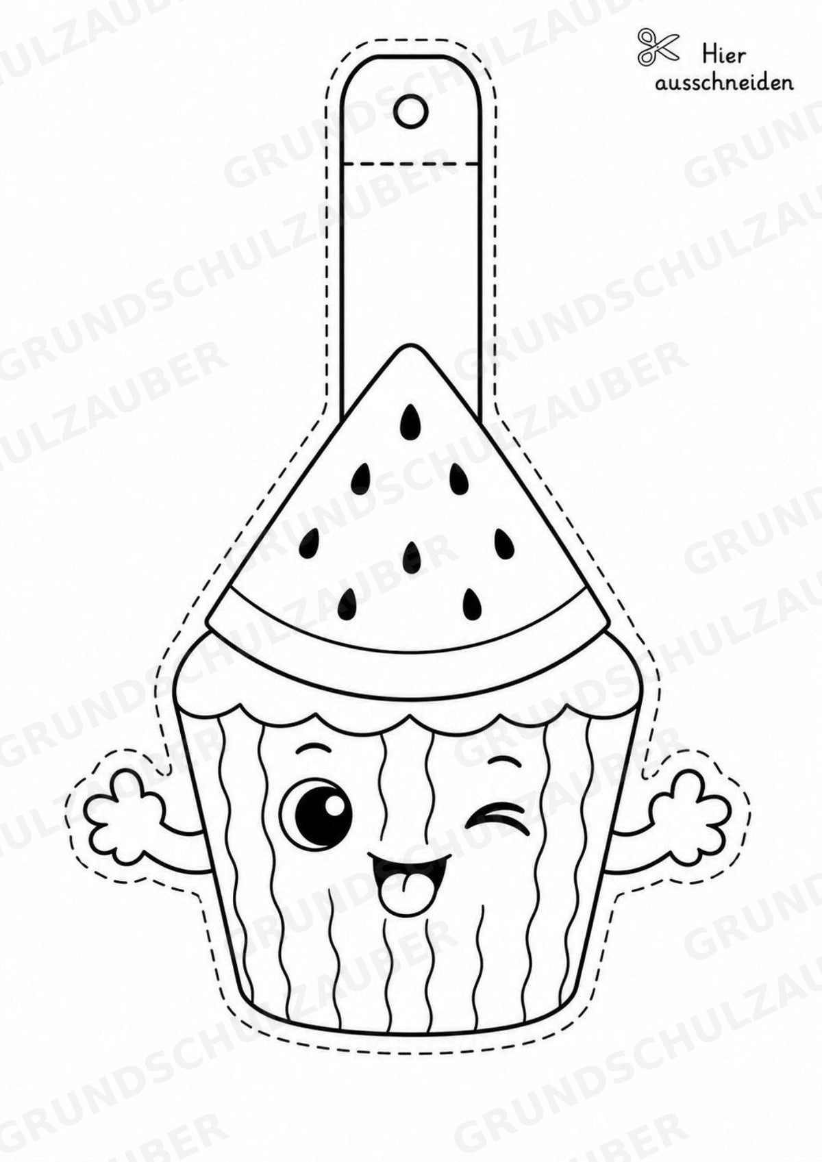 Wassermelone – Fensterdeko – Basteln – Ausmalbild – Ausschneiden – 15 Vorlagen – Materialseite 15