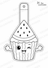 Wassermelone – Fensterdeko – Basteln – Ausmalbild – Ausschneiden – 15 Vorlagen – Materialseite 15