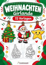 Weihnachten – Fensterdeko – Basteln – Ausmalbild – Ausschneiden – 15 Vorlagen – Cover