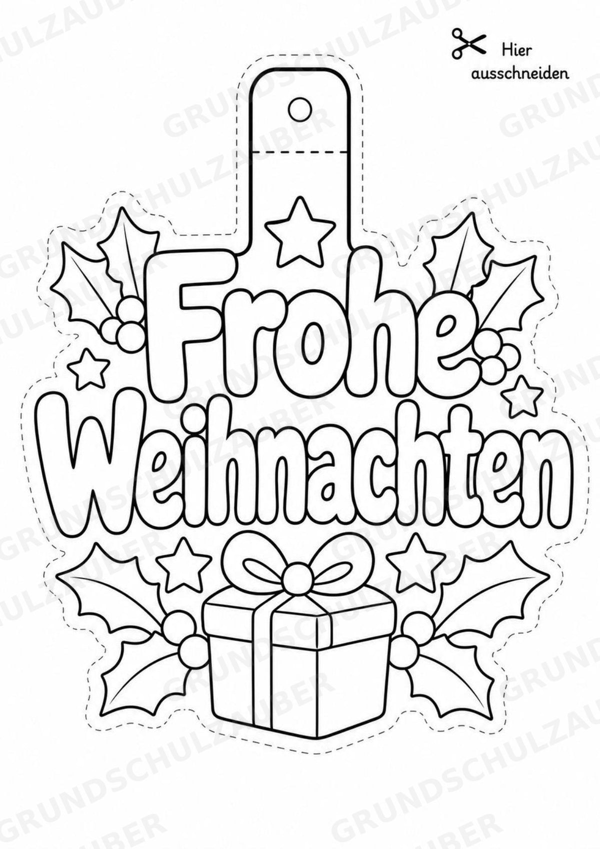 Weihnachten – Fensterdeko – Basteln – Ausmalbild – Ausschneiden – 15 Vorlagen – Materialseite 16