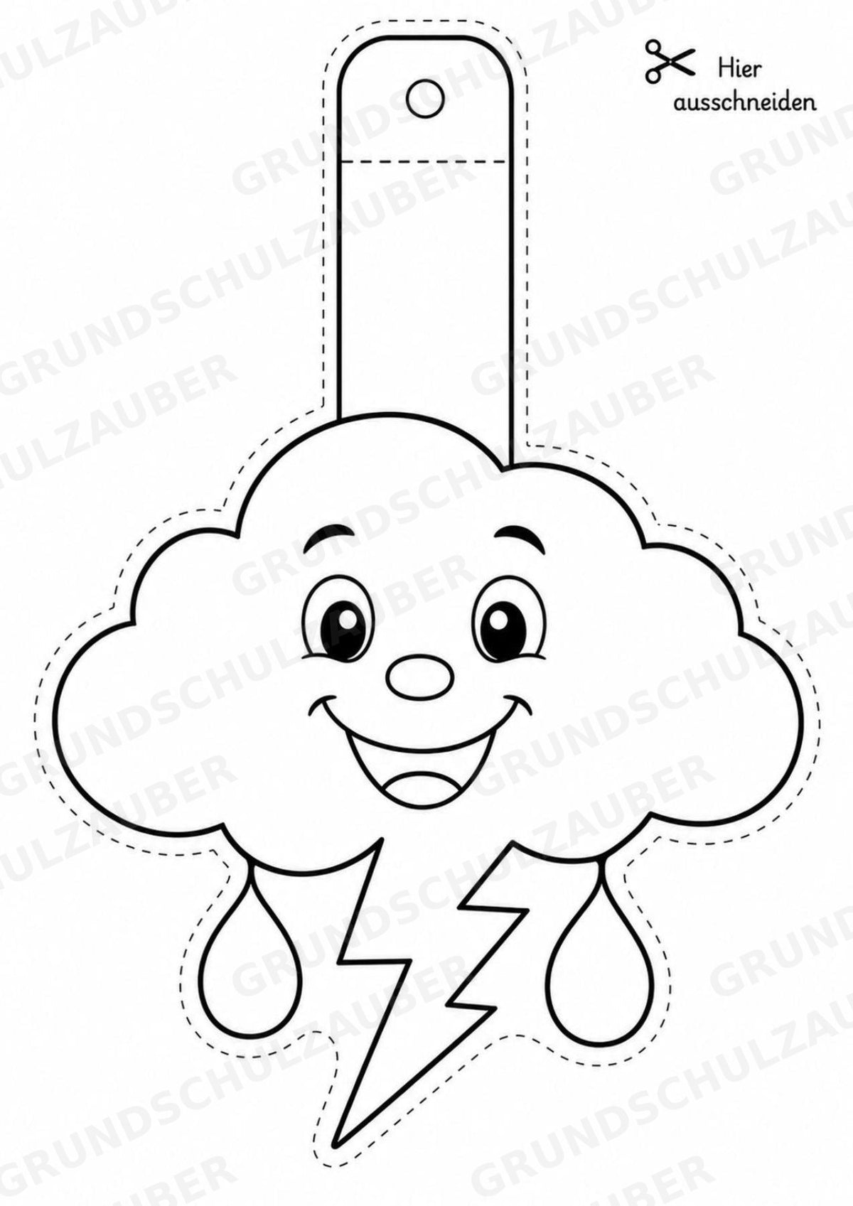 Wetter – Fensterdeko – Basteln – Ausmalbild – Ausschneiden – 15 Vorlagen – Materialseite 4