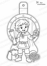 Wikinger – Fensterdeko – Basteln – Ausmalbild – Ausschneiden – 15 Vorlagen – Materialseite 7