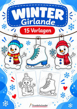 Winter – Fensterdeko – Basteln – Ausmalbild – Ausschneiden – 15 Vorlagen – Cover