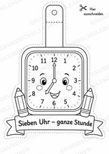 Wir lernen die Uhr – Fensterdeko – Basteln – Ausmalbild – Ausschneiden – 15 Vorlagen – Materialseite 4