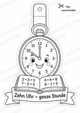 Wir lernen die Uhr – Fensterdeko – Basteln – Ausmalbild – Ausschneiden – 15 Vorlagen – Materialseite 5